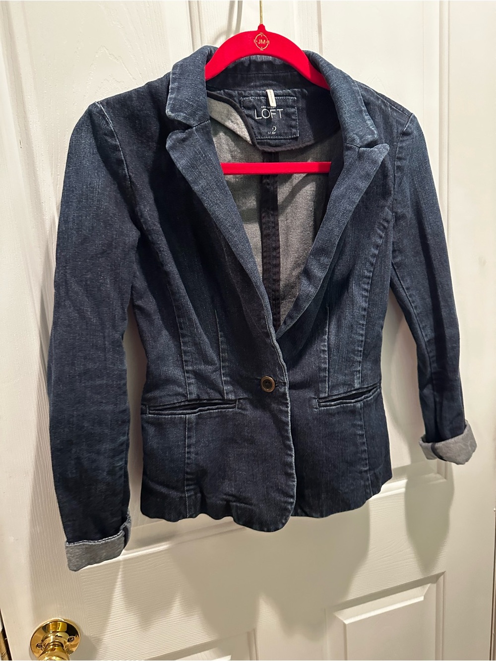 LOFT Dark Blue Denim Blazer
